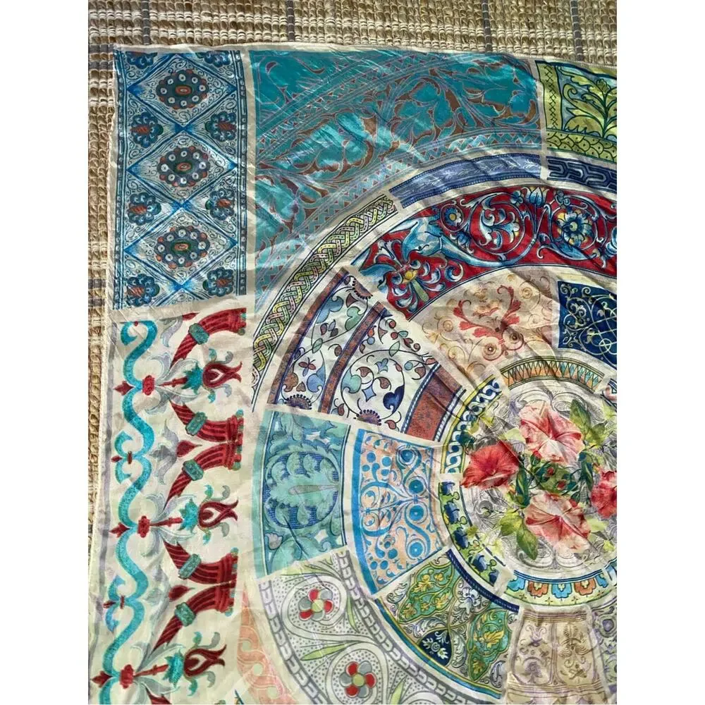 Johnny Was $160 Celestin Large Silk 43” Square Scarf EUC